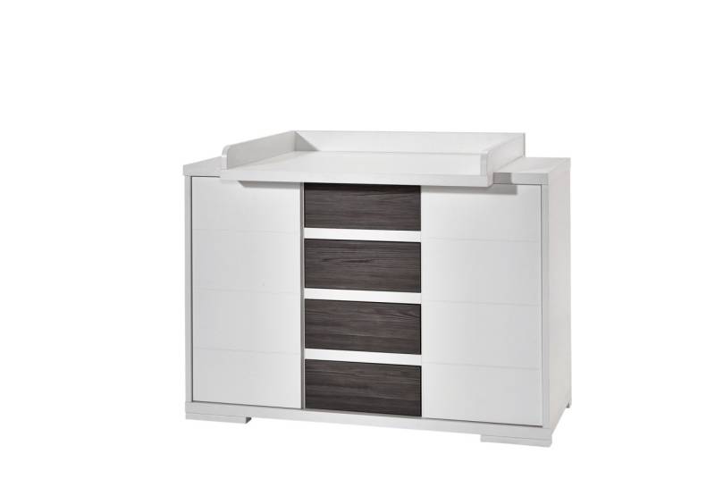 Wickelkommode mit 4 Schubladen- Wickeltisch Wickelaufsatz-Weiß/Fleetwood Wickelkommode mit 4 Schubladen- Wickeltisch Wickelaufsatz-Weiß/Fleetwood von Schardt