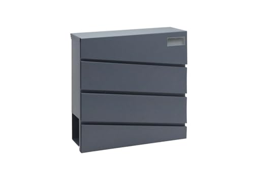 SCHARTEC® Design Briefkasten anthrazit mit Zeitungsfach modern & groß Wandbriefkasten Postkasten von Schartec