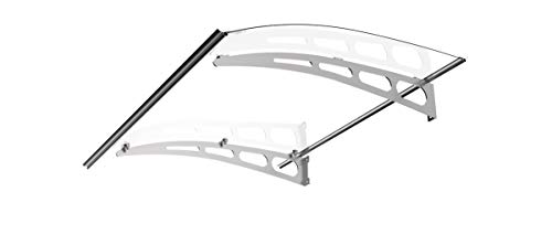 SCHARTEC Aluminium-Vordach gewölbt als Haustürvordach in 120 oder 150 cm Breite - Vordach für Haustür Überdachung (1200 x 900 mm) Eingangsüberdachung Regenschutz von Schartec