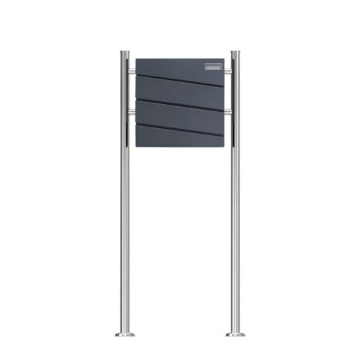 SCHARTEC Design Standbriefkasten SBS-SPB-1 freistehend mit Zeitungsfach Briefkasten stehend Postkast (Edelstahl) von Schartec