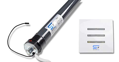 SCHARTEC Funk-Rolladenmotor inkl. Funk-Wandtaster - Rohrmotor, Funk Rolladenschalter - Rolladensteuerung 40 und 60 mm Welle Rolladenantrieb - Rollladen Funk Schalter von Schartec