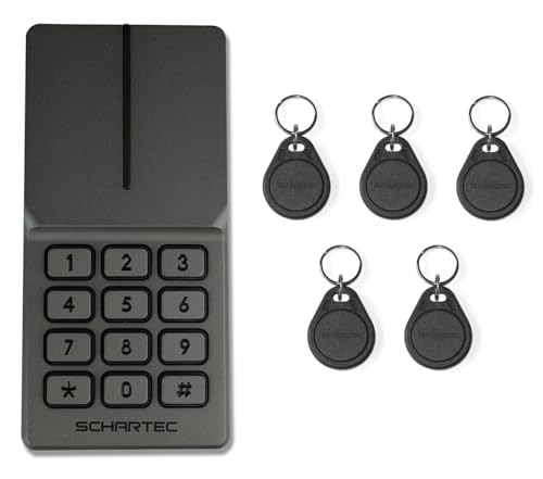 SCHARTEC Metall Codetaster mit RFID Chip Transponder Taster Set Karten Leser Transponder Lesegerät Zugangskontrolle Code Tastatur Türöffner SCHARTEC Metall Codetaster mit RFID Chip Transponder Taster Set Karten Leser Transponder Lesegerät Zugangskontrolle Code Tastatur Türöffner von Schartec