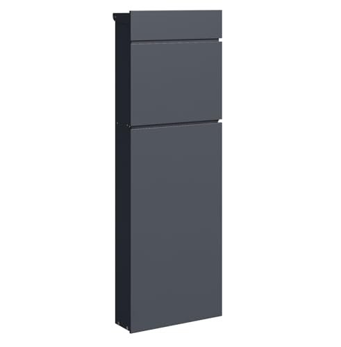 SCHARTEC Standbriefkasten freistehend SPB-10/ SPB-12 anthrazit Stand Briefkasten stehend groß Postkasten mit Fuß (ohne separates Zeitungsfach (SPB-10)) von Schartec