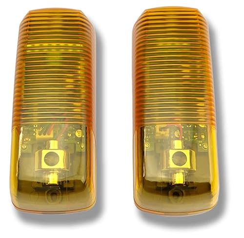 Schartec Lichtschranke einstellbar mit integrierter Signalleuchte für Torantrieb - Infrarot Einweglichtschranke 12v 24v für Schiebetor Garagentor Einfahrt von Schartec
