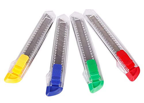 12 Schatools Teppichmesser mit Abbrechklinge farblich sortiert Cuttermesser Messer Tapeziermesser Cutter 15cm von Schatools