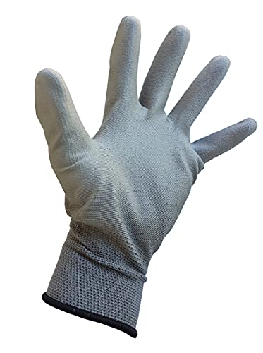 2 Paar Arbeitshandschuhe Montagehandschuhe grau Gr 10/XL mit PU Latex Beschichtung EN 388 4121 Handschuhe Nylon Nylonhandschuhe Gartenhandschuhe von Schatools