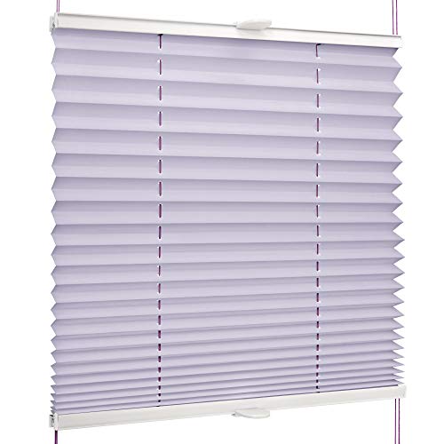 SchattenFreude Basic Klemmfix-Plissee für Fenster | Mit Klemm-Haltern | Ohne Bohren | Lavendel, Breite: 40cm x Höhe: 130cm von SchattenFreude