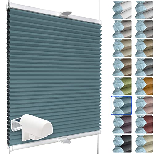 SchattenFreude Waben-Plissee für Fenster | 100% verdunkelnd/Blackout | Mit Klemm-Haltern | Klemmfix ohne Bohren | Pastellblau (Weiße Rückseite), Breite: 40cm x Höhe: 100cm von SchattenFreude