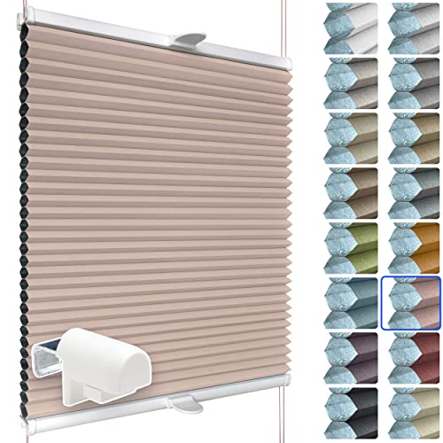 SchattenFreude Waben-Plissee für Fenster | 100% verdunkelnd/Blackout | Mit Klemm-Haltern | Klemmfix ohne Bohren | Pastellrosa (Weiße Rückseite), Breite: 115cm x Höhe: 150cm von SchattenFreude
