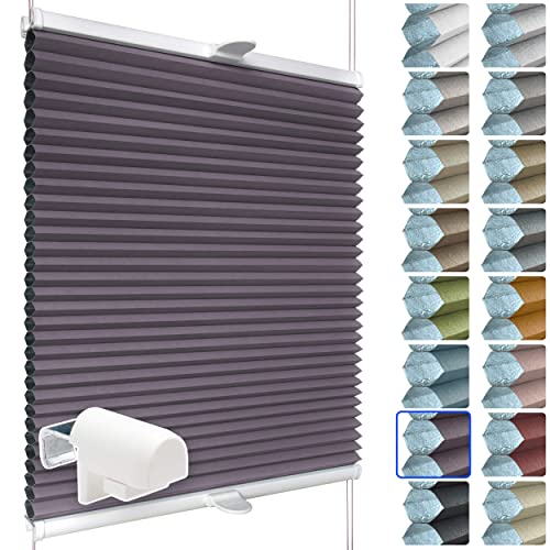 SchattenFreude Waben-Plissee für Fenster | 100% verdunkelnd/Blackout | Mit Klemm-Haltern | Klemmfix ohne Bohren | Violett (Weiße Rückseite), Breite: 105cm x Höhe: 150cm von SchattenFreude