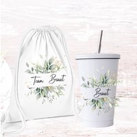 Beutel Jga Braut/Team Braut/ Trinkbecher Für Bride Eukalyptus Blumen Kranz Geschenk Die Cocktailbecher Beutel Jga Braut/Team Braut/ Trinkbecher Für Bride Eukalyptus Blumen Kranz Geschenk Die Cocktailbecher von SchatzGeschenke