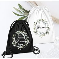 Beutel Team Braut/Tasche Jga Kranz/ Personalisierte Zum Junggesellinnenabschied Eukalyptus Beutel Team Braut/Tasche Jga Kranz/ Personalisierte Zum Junggesellinnenabschied Eukalyptus von SchatzGeschenke