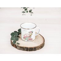 Emaille Becher Mit Namen, Für Mädchen, Als Geschenk, Personalisierte Tasse, Metall, Campingbecher, Kindergartentasse, Kindertasse von SchatzGeschenke