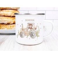 Emaille Becher Personalisiert/Traktor Fuchs Bauernhof/ Keramiktasse Kinder Geschenk Junge Mädchen Emaille Becher Personalisiert/Traktor Fuchs Bauernhof/ Keramiktasse Kinder Geschenk Junge Mädchen von SchatzGeschenke