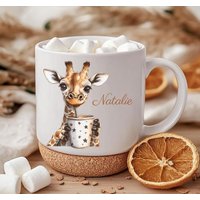 Kaffetasse Personalisiert Mit Namen, Tasse Kork Dankeschön , Giraffe Kaffetasse Personalisiert Mit Namen, Tasse Kork Dankeschön , Giraffe von SchatzGeschenke