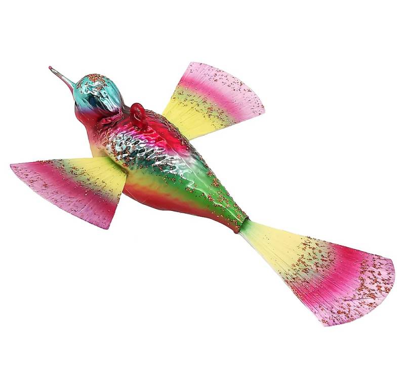 Schatzhauser Christbaumschmuck bunter Nostalgia 16cm Glasvogel (1-tlg), mundgeblasen, handbemalt von Schatzhauser