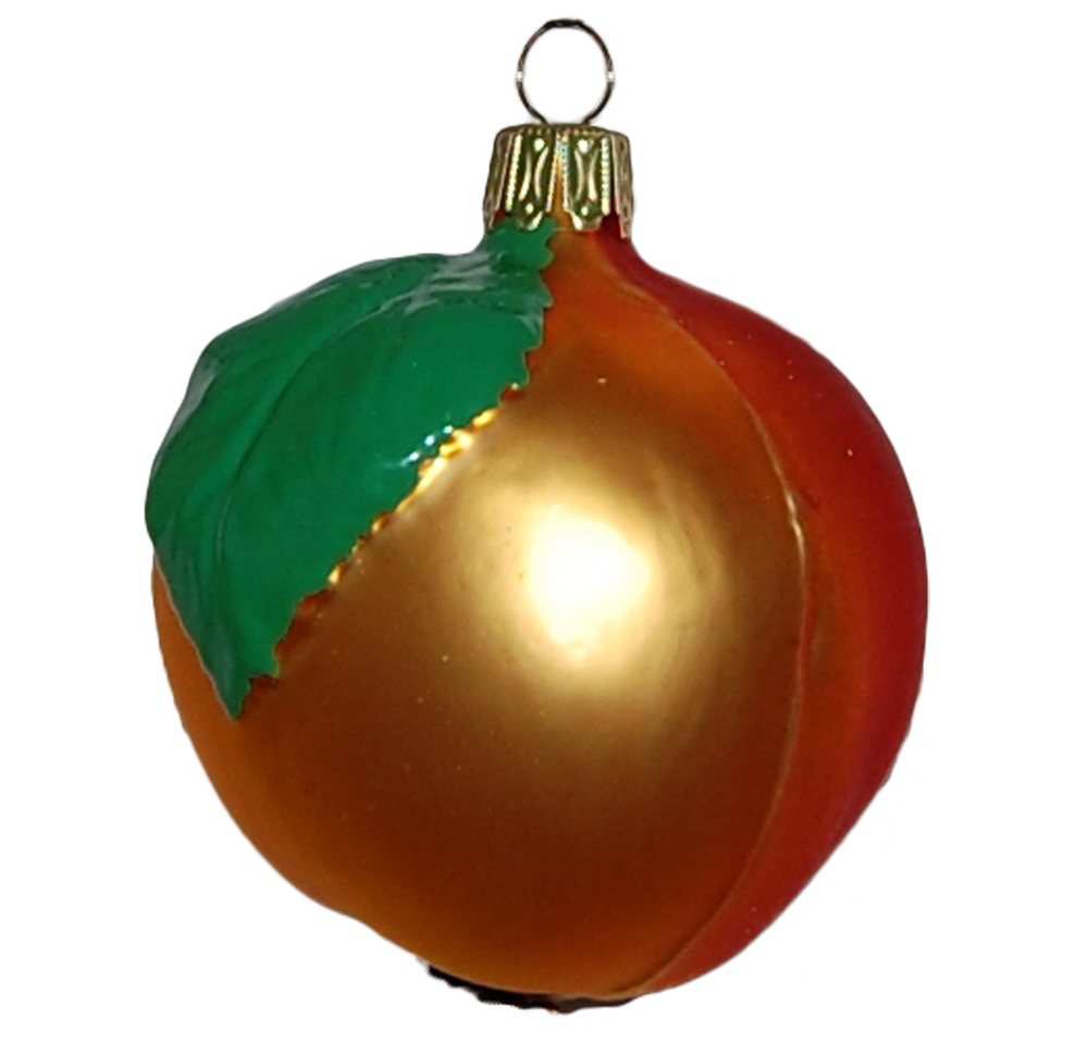 Schatzhauser Christbaumschmuck Apfel rot/gelb 8cm (1-tlg), mundgeblasen, handbemalt von Schatzhauser