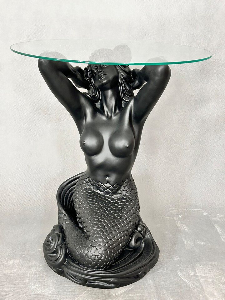 Schatzkiste1 Beistelltisch Figurentisch im Frauen Design Beistelltisch, Couchtisch, Glastisch (1x Beistelltisch mit Glasplatte), breite 40 cm, höhe 50cm, handbemalt von Schatzkiste1