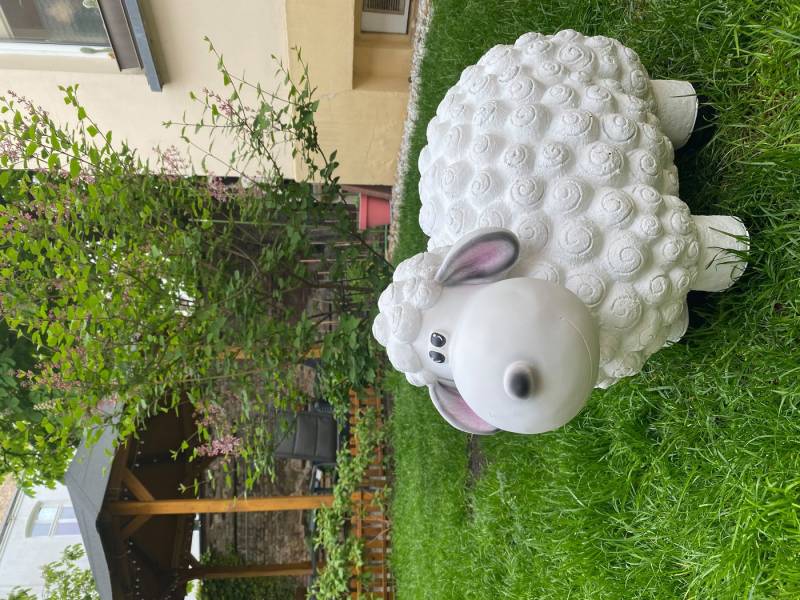 Schatzkiste1 Gartenfigur VIP Schaf Dekoschaf Witziges Schaf Wetterfest Bunte Gartenfigur von Schatzkiste1