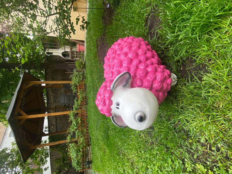 Schatzkiste1 Gartenfigur VIP Schaf Dekoschaf Witziges Schaf Wetterfest Bunte Gartenfigur von Schatzkiste1