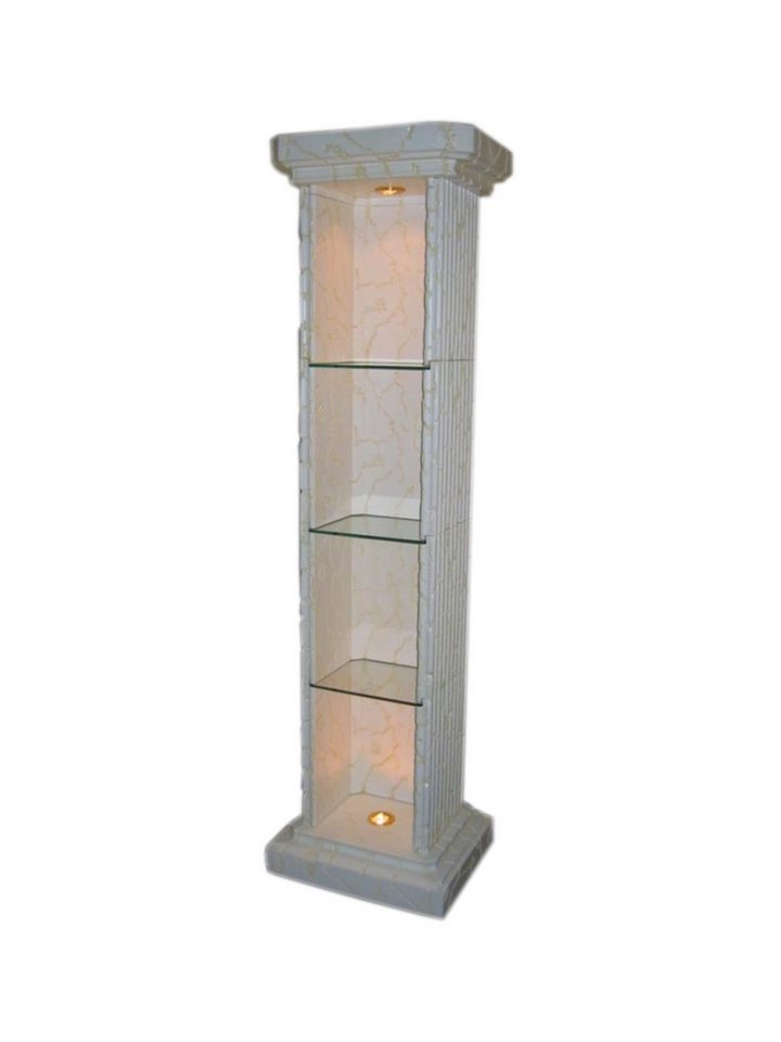 Schatzkiste1 Glasvitrine Vitirne Eckvitrine Fossil Eckregal Verkausvitrine Standsäule von Schatzkiste1