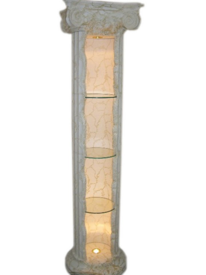 Schatzkiste1 Glasvitrine XXL Dekosäule Standsäule Steinmöbel Vitrine beleuchtet Römersäule von Schatzkiste1