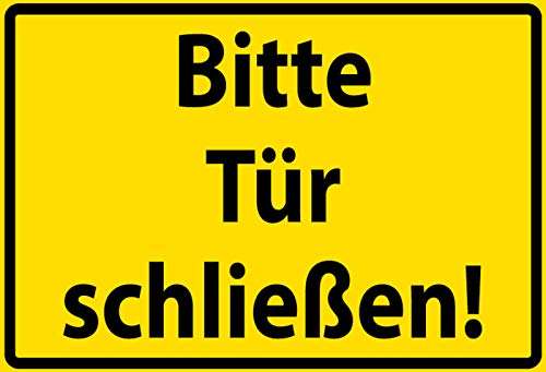 Schatzmix Warnschild Bitte Tür schließenMetallschild Wanddeko 20x30 tin Sign Blechschild, Blech, Mehrfarbig, 20x30 cm von Schatzmix