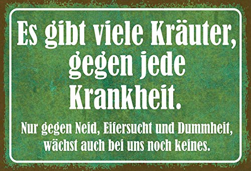 Schatzmix gibt viele Kräuter gegen Jede Krankheit. Deko Blechschild, Blech, Mehrfarbig, 20x30 cm von Schatzmix