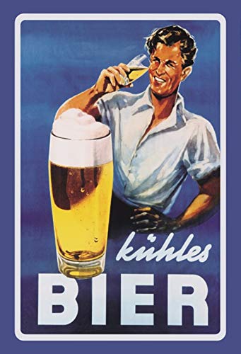Schatzmix Alkohol Kühles Bier Mann Metallschild Wanddeko 20x30 cm tin Sign Blechschild, Blech, Mehrfarbig von Schatzmix