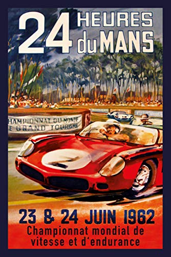 Schatzmix 24 Heures du Mans 23+ 24.07.1962 Metallschild 20x30 cm Wanddeko tin Sign Blechschild, Blech, Mehrfarbig von Schatzmix