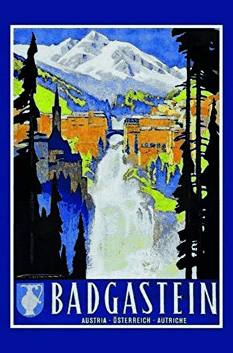 Schatzmix Bad Gastein österreich Wasserfall Metallschild Wanddeko 20x30 cm tin Sign Blechschild, Blech, Mehrfarbig von Schatzmix