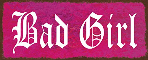 Schatzmix Bad Girl Metallschild 27x10 cm Deko tin Sign Blechschild, Blech, Mehrfarbig von Schatzmix