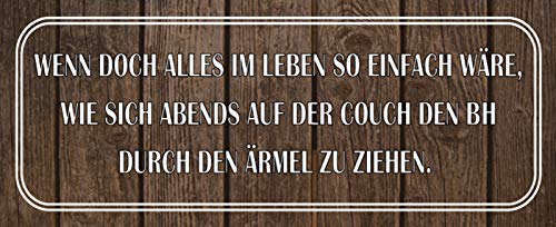 Schatzmix Spruch Leben so einfach Couch Metallschild 27x10 cm Wanddeko tin Sign Blechschild, Blech, Mehrfarbig von Schatzmix