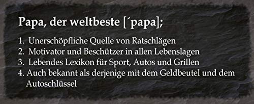 Schatzmix Spruch Weltbeste Papa Metallschild 27x10 cm Wanddeko tin Sign Blechschild, Blech, Mehrfarbig von Schatzmix