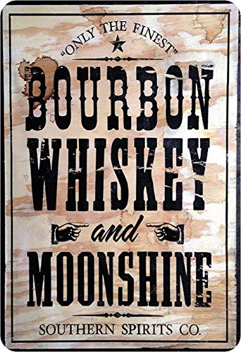 Schatzmix Blechschild Alkohol Bourbon Whiskey Moonshine Metallschild Wanddeko 20x30 tin Sign von Schatzmix