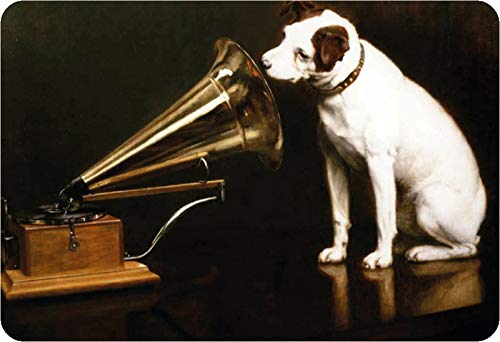 Schatzmix Blechschild HMV His Masters Voice Grammophone Metallschild Wanddeko 20x30 tin Sign von Schatzmix