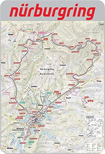 Schatzmix Blechschild Karte Nürburgring Metallschild Wanddeko 20x30 cm tin Sign Schatzmix Blechschild Karte Nürburgring Metallschild Wanddeko 20x30 cm tin Sign von Schatzmix