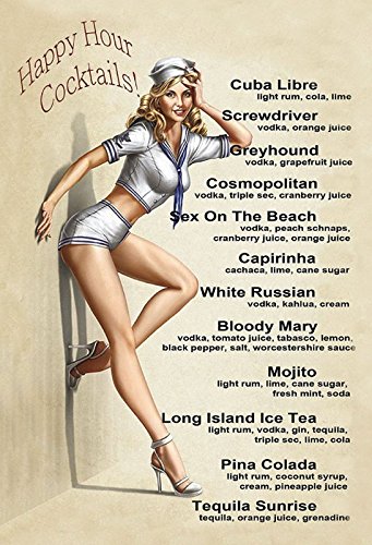 Schatzmix Blechschild Pinup Girl Happy Hour Cocktails Metallschild Wanddeko 20x30 tin Sign Schatzmix Blechschild Pinup Girl Happy Hour Cocktails Metallschild Wanddeko 20x30 tin Sign von Schatzmix