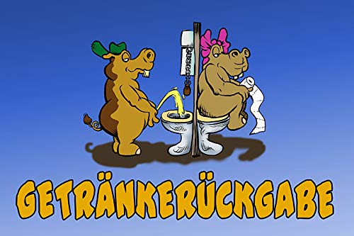 Schatzmix W0477 Blechschild Spruch Getränkerückgabe Metallschild Wanddeko 20x30 tin sign Kloordnung Toilette hippo Metallschild Wanddeko 20x30 tin sign von Schatzmix