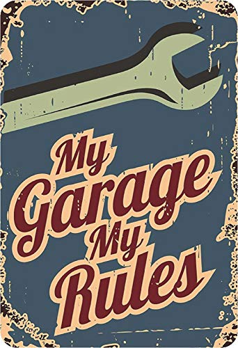 Schatzmix Blechschild Spruch My Garage My Rules!Metallschild Wanddeko 20x30cm tin Sign von Schatzmix
