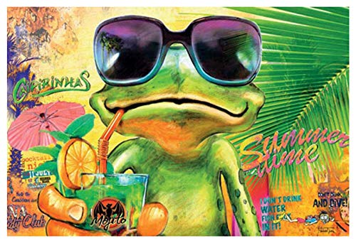 Schatzmix Blechschild Summertime Cocktail Frosch Metallschild Wanddeko 20x30 cm tin Sign Schatzmix Blechschild Summertime Cocktail Frosch Metallschild Wanddeko 20x30 cm tin Sign von Schatzmix
