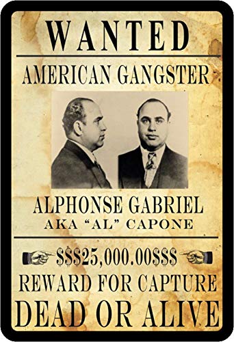 Schatzmix Blechschild Wanted Al Capone Metallschild Wanddeko 20x30 cm tin Sign von Schatzmix
