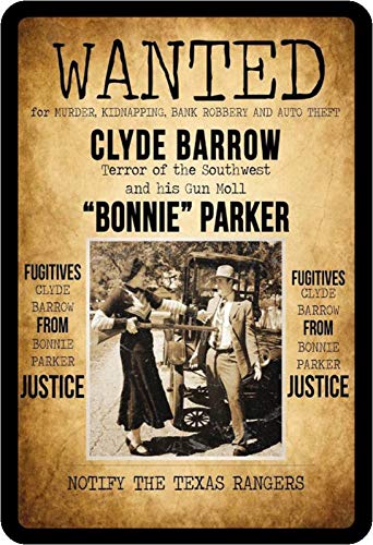 Schatzmix Blechschild Wanted Clyde Barrow Bonnie Parker Metallschild Wanddeko 20x30 tin Sign Schatzmix Blechschild Wanted Clyde Barrow Bonnie Parker Metallschild Wanddeko 20x30 tin Sign von Schatzmix