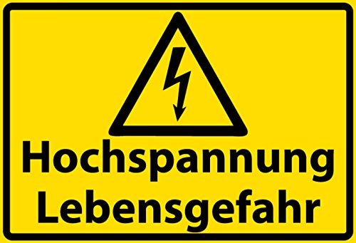 Schatzmix Blechschild Warnschild Hochspannung Lebensgefahr Metallschild Wanddeko 20x30 tin Sign von Schatzmix