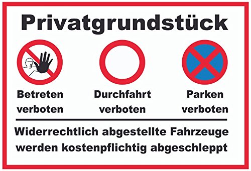 Schatzmix Blechschild Warnschild Privatgrundstück Metallschild Wanddeko 20x30 cm tin Sign von Schatzmix