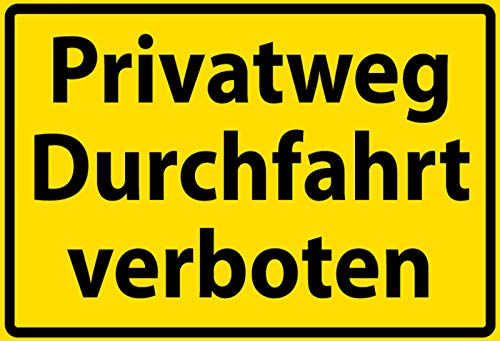 Schatzmix Blechschild Warnschild Privatweg Durchfahrt Verbot Metallschild Wanddeko 20x30 tin Sign von Schatzmix
