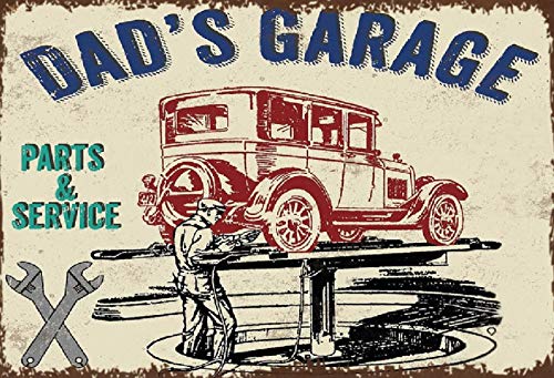 Schatzmix Dad´s Garage Parts & Service Metallschild 20x30 Deko tin Sign Blechschild, Blech, Mehrfarbig, 20x30 cm von Schatzmix