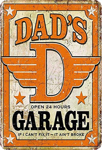 Schatzmix Blechschild Dads Garage it I can fix it it Aint Metallschild Wanddeko 20x30 tin Sign von Schatzmix