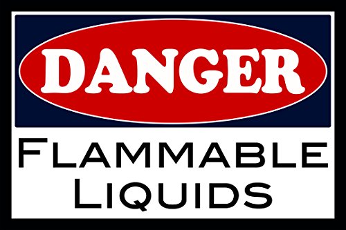 Schatzmix Danger Flammable Liquids Warning Schild Metallschild Wanddeko 20x30 cm tin Sign Blechschild, Blech, Mehrfarbig von Schatzmix