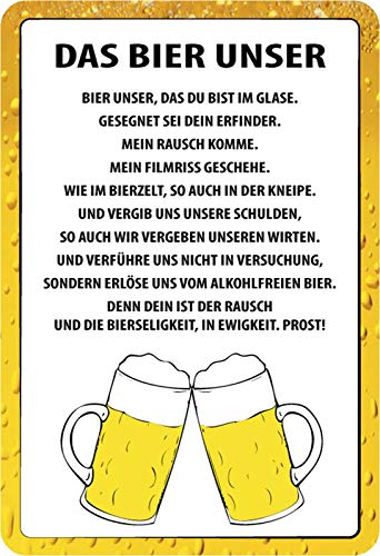 Schatzmix Blechschild Spruch Das Bier Unser Metallschild Wanddeko 20x30 cm tin Sign von Schatzmix